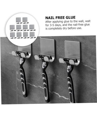 Zerodeko 60 pc Strong Sticky Hooks | Stainless Steel Self-Adhesive Bathroom Razor Holders & Hangers | Heavy-Duty Aluminum Bracket - Buy Online on GoSupps.com