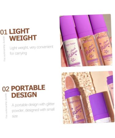 DRESSOOS 3pcs Highlight Pat Powder Arm Highlighter Highlight Patting Powder Makeup Highlighter Patting Glitter Highlighter Powder Women Body Highlighter Body Glitter - Buy Online on GoSupps.com