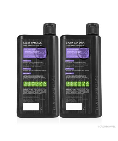 Every Man Jack Body Wash - Marvel Black Panther Twin Pack | 16.9-fl oz x 2 Bottles | Parabens-free, Phthalate-free, Dye-free | Certified Cruelty-Free - Buy Online on GoSupps.com