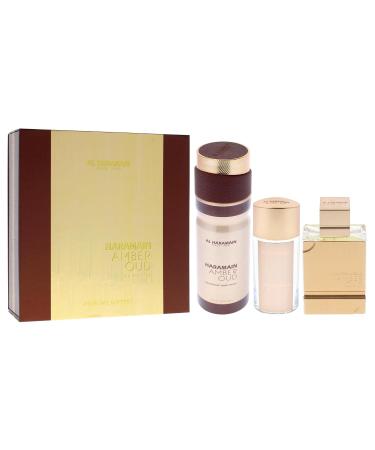Al Haramain Amber Oud - Gold Edition for Unisex - 3 Pc Gift Set 2.5oz EDP Spray 1oz EDP Spray 6.6oz Body Spray - Buy Online on GoSupps.com