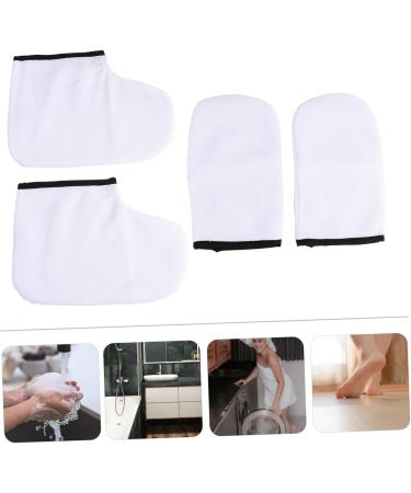4-Piece Paraffin Therapy Gloves & Ankle Boots Set | Growth Therapy | White Foot Wax & Terry Covers - International Shipping - Buy Online on GoSupps.com