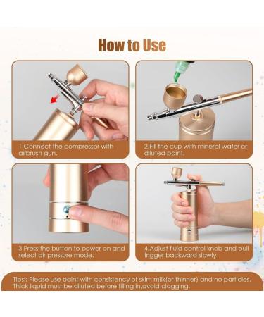 tibiu Airbrush - Kit Rechargeable Cordless Airbrush Compressor Replacement Nail Art Airbrush Kit Portable Airbrush for Nails Cake - Buy Online on GoSupps.com