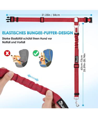 Buy Slowton 2-in-1 Dog Car Belt with Universal Buckle & Adjustable Reflective Rubber Band - Headrest Retention Clasp for Safe Pet Travel | D.ROT 2PCS - Buy Online on GoSupps.com