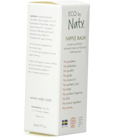 Eco by Naty Nipple Ointment - Organic Certified Hypoallergenic Balm with Vegetable Extracts - 30ml - Buy Online on GoSupps.com
