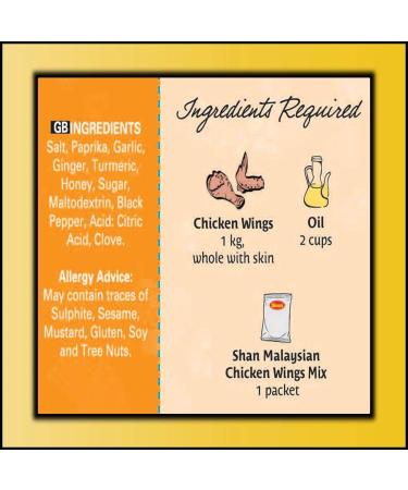 SHAN Malaysian Chicken Wings Seasoning Mix 40g - Authentic Flavor Boost - Buy Online on GoSupps.com