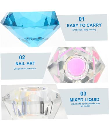 Ipetboom 1pc Nail Art Crystal Cup Manicure Crystal Cup Liquid Powder Mixing Cup Clear Nail Polish Nail Gel Polish Nail Diamonds Glass Nails Cup Nail Art Cup Nail Liquid Cup Matte 5.5x5.5cm Blue - Buy Online on GoSupps.com
