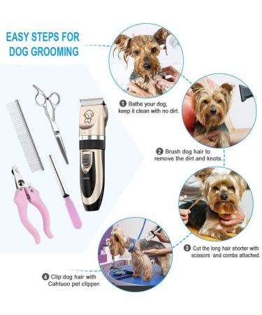 Qingxian Dog Clippers Pet Grooming Clipper Kits Low Noise Rechargeable Cordless Quiet Cat Dog Groomer Tool Professional Hair Trimmer Razor Blades with Combs Scissor - Buy Online on GoSupps.com