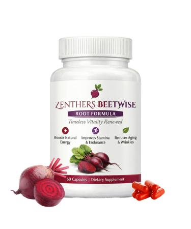 Zenthers Beetwise Beetwise Root Formula Cold Pressed Beetroot Supplement Natural Energy Support Vegan-Friendly 60 Capsules (1PCS)