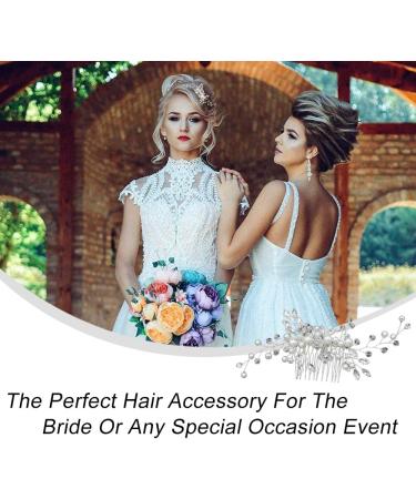 MAXIAOHANing Wedding Hair Accessories for Bride Bridal Hair Comb Rhinestone Pearl Crystal Hair Accessories Hair Combs Accessories for Women and Girls(Silver) - Buy Online on GoSupps.com
