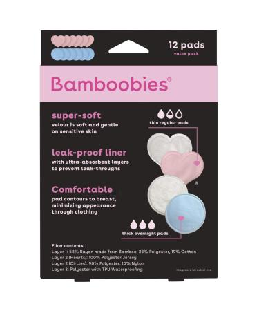 Bamboobies Womens Overnight Nursing Pads  Reusable and Washable  Pink Regular and Blue Overnight  Variety Pack  6 Pair (Pack of 1) 3 Regular Pairs & 3 Overnight Pairs - Buy Online on GoSupps.com