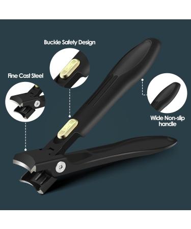 DUAIU Self-Locking Nail Clippers for Thick Nails - Ergonomic Toenail Clippers with Catcher for Seniors - Manicure Pedicure Gift for Men and Women - Buy Online on GoSupps.com