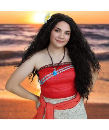 Wigs for Maui Moana Costume - Long Brown Cosplay Wigs for Men & Women | Halloween Party - Buy Online on GoSupps.com