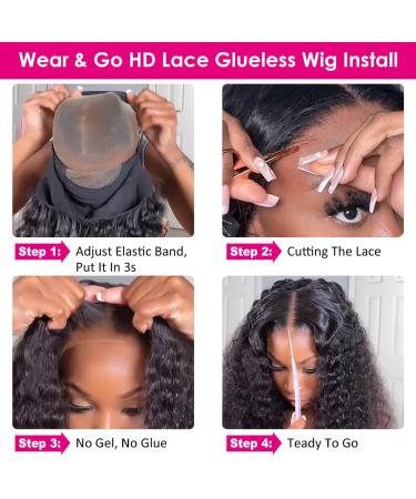 Hermosa HD Transparent Glueless Human Hair Wig 22 Inch - 180 Density Deep Wave Lace Front Wig for Black Women - Buy Online on GoSupps.com