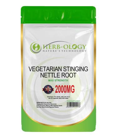 HB Stinging Nettle Root | 120 Nettle Root Capsules - (10:1 Extract) 2000mg Stinging Nettle per Serving | High Strength Nettle Root | Non-GMO Gluten & Allergen Free | Manufactured in The UK 120 Count (Pack of 1)