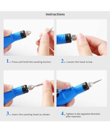 Electric Manicure Nail Grinder - Professional Manicure Pedicure Kit Hand Foot Care Tool for Nail Grind Trim Polish with Attachments and Sanding Usb-blue - Buy Online on GoSupps.com