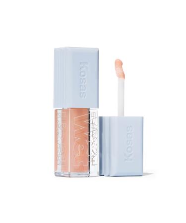Kosas Wet Lip Oil Gloss - Hydrating Lip Plumping Treatment with Hyaluronic Acid & Peptides  Non-Sticky Finish (Jellyfish)