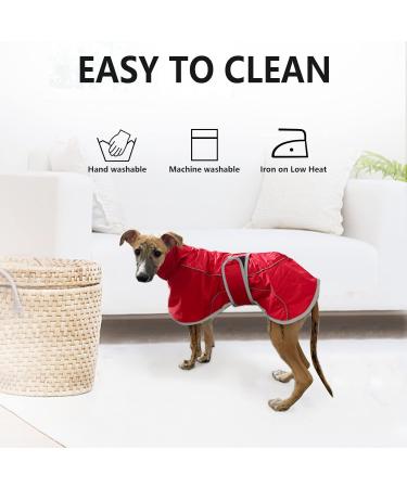 Red Greyhound Winter Coat with Padded Fleece Lining | Water Resistant Dog Jacket - Medium (56-58CM) - Buy Online on GoSupps.com