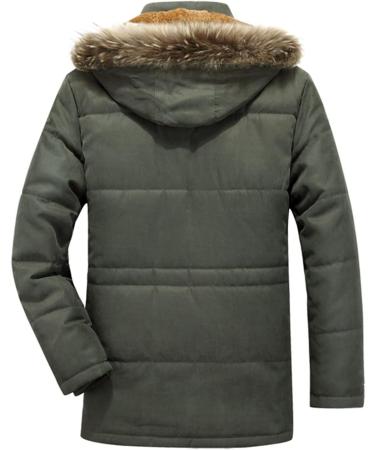 Hanxiulin Oversized Men's Fleece Jacket - Warm Lined Outdoor Coat with Hood - Army Green XXL - Buy Online on GoSupps.com
