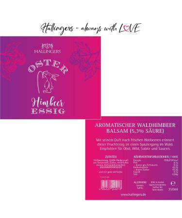 Hallingers Easter Raspberry Vinegar & Aromatic Raspberry Balm - Perfect Easter Gifts for Baskets Mother's Day & Father's Day - Buy Online on GoSupps.com
