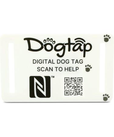 DogTap Light Big - Digital Dog Tag for Medium to Large Dogs | Waterproof Silicone NFC & QR Code | 67x40mm White - Buy Online on GoSupps.com