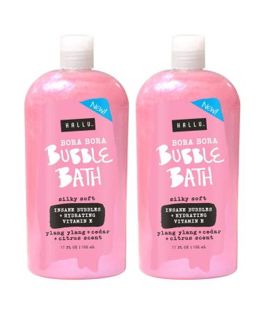 Hallu Bora Bora Bubble Bath Cedar Citrus Scent Hydrating Vitamin E 17 fl oz | 2 Pack