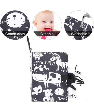 DAYTOYS Soft Cloth Book for Babies - Waterproof Touch and Feel Crinkle Book - Early Education Activity Toy for Infants and Toddlers - Black and White - Buy Online on GoSupps.com