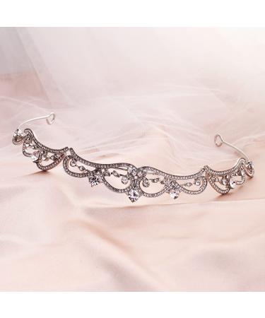 Uongeod Rhinestone Crown Tiara for Women and Girls - Silver | Princess Birthday Bridal Crown - Buy Online on GoSupps.com