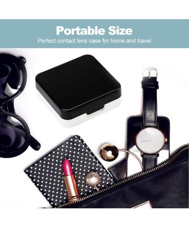 Semme Black Contact Lens Container Kit - Eye Care Holder with Mirror for Travel & Maintenance - Buy Online on GoSupps.com
