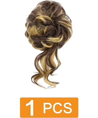 Prinfantasy Dark Brown Updo Messy Bun Hair Piece Extension for Women - Synthetic Scrunchies Hairpiece GBFQ006 - Buy Online on GoSupps.com