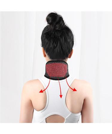 Botiniv Heated Neck Support - Adjustable Thermal Neck Wrap for Stiffness Relief in Black & Red Dot | International Shipping Available - Buy Online on GoSupps.com