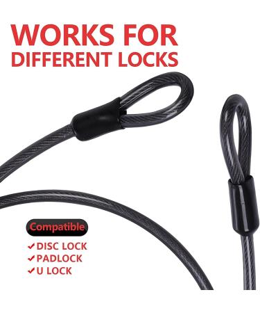 DELSWIN 15ft Heavy Duty Security Steel Cable with Loops - 3/8 inch Thick Vinyl Coated Braided Lock Cable for Bike, Generator, Kayak, Patio Furniture - 6ft Cable Option Available - Buy Online on GoSupps.com