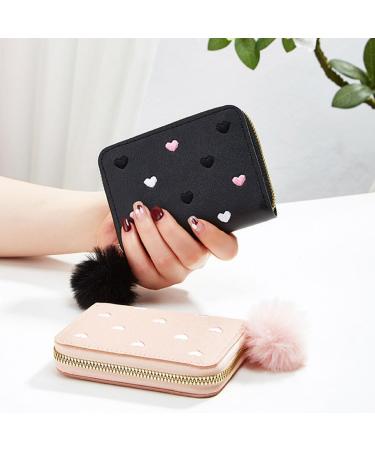 Portefeuille court et fin pour enfants avec de jolis c urs brod s pour filles porte-cartes pour enfants organisateurs d'argent porte-cartes de cr dit en PU B - Buy Online on GoSupps.com