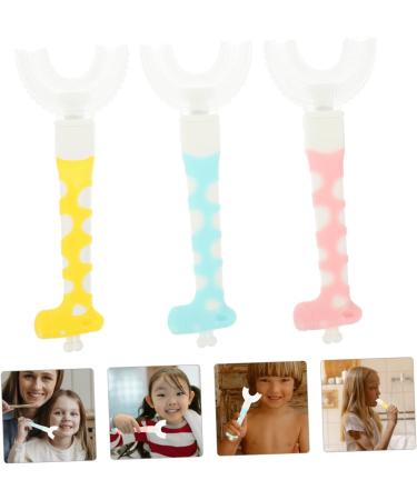 Iwowhero 3-Piece Cartoon Children's Toothbrush Set | Silicone Hand-Friendly Toothbrushes for Kids - Buy Online on GoSupps.com
