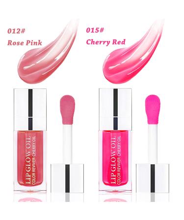 2 PCS Plumping Lip Oil Set - Hydrating & Moisturizing Gloss with Big Brush Head for Long Lasting Nourishment and Glitter Shine - Buy Online on GoSupps.com