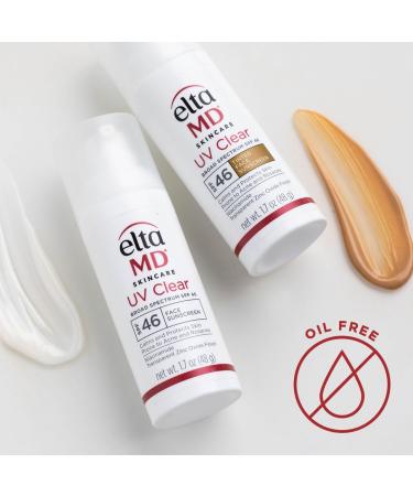 EltaMD UV Clear Face Sunscreen SPF 46 Oil Free for Face with Zinc Oxide Dermatologist Recommended Sunscreen Lotion For Acne-Prone Sensitive Skin 1.7 oz Pump - Buy Online on GoSupps.com