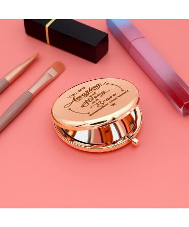 Inspirational Personal Makeup Mirror for Girls - Encouragement Gift for Women, Daughter, Friend - Compact Travel Mirror for Birthday, Graduation - Goddaughter, Coworker - Buy Online on GoSupps.com
