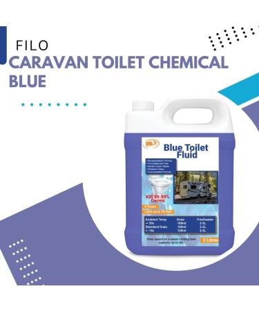Filo Blue Toilet Fluid 4L Eco friendly Waste Holding Tank Cleaner for Caravan Motorhomes Campervans - Odour Control - Chemical Liquid for Camping/Portable Toilets. (2) - Buy Online on GoSupps.com
