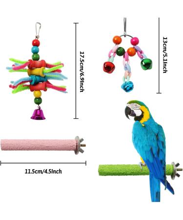 Quozio Parrot Toys | Natural Wood Bird Toys Hanging Bells Swings & Ladders for All Birds - International Shipping - Buy Online on GoSupps.com