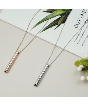 Anxiety Relief Necklace Set - Mindful Anapana Breathing for Stress Relief - Portable Deep Breathing Exercises - Meditation Tool for Men and Women - Rose Gold + Silver - Buy Online on GoSupps.com