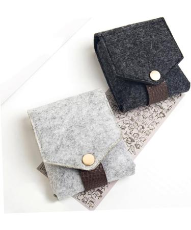 Shop Minkissy 2 Pcs Lipstick Bag & Mini Wallet | Lip Balm Holder & Organizer - Light Grey - Buy Online on GoSupps.com