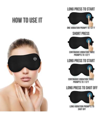 Heated Eye Mask - Rechargeable Wireless Warm Compress for Dry Eyes & Dark Circles | Silk Heating Pad Gift for Men & Women - Buy Online on GoSupps.com