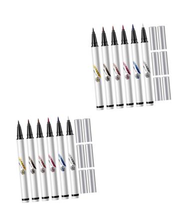 FOMIYES 12 Pcs Makeup Supplies Pink Eyeliner Ultra-fine Felt-tip Eyeliner Abs Lasting Miss Template