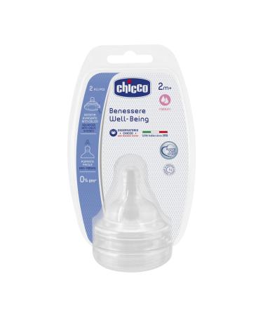 Chicco Welfare Medium Silicone Teats Set of 2 - White | 2 Months - Buy Online on GoSupps.com