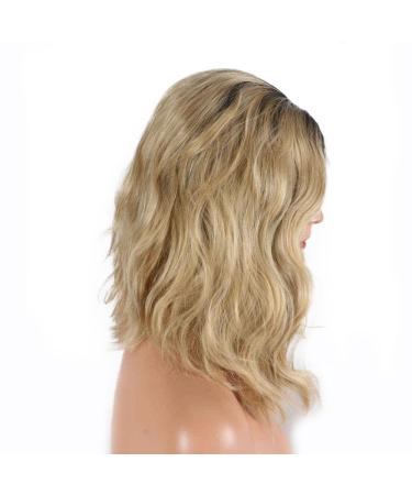 Yinuozhogntian 14" Ombre Blonde Short Bob Wig - Heat Resistant Synthetic Lace Front for Women & Drag Queens - Buy Online on GoSupps.com