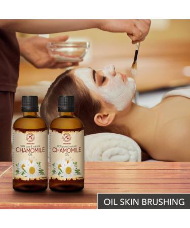 Chamomile Oil 2x100ml - Premium Chamomilla Recutita Extract for Skin Hair & Nail Care - Nourishing Carrier Oil for Beauty & Body Care - Buy Online on GoSupps.com