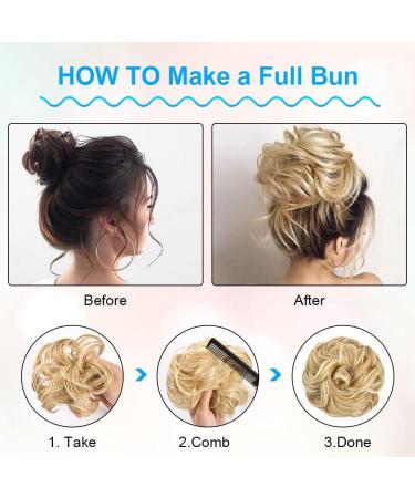 Dark Golden Yellow Messy Bun Hair Piece | Curly Wavy Extensions for Women - Buy Online on GoSupps.com