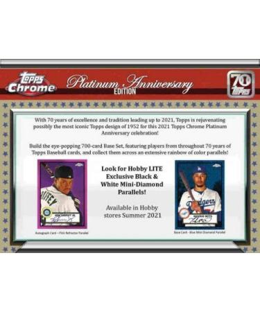 2021 Topps Chrome Baseball Platinum Anniversary Lite Box - 16 Packs/4 Cards 1 Auto - Buy Online on GoSupps.com