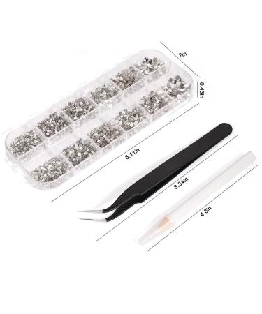 4968Pcs Nail Art Rhinestones Kit - Glass Crystals in 6 Sizes with Picking Pen and Tweezers - Mixed and White Rhinestone Set for Crafts and Jewel Designs - Buy Online on GoSupps.com
