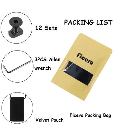 Ficero 12 PCS Mlok Screws and Nuts Replacement Sets - M-Lok Rail Mount Accessories with Allen Wrench - Buy Online on GoSupps.com