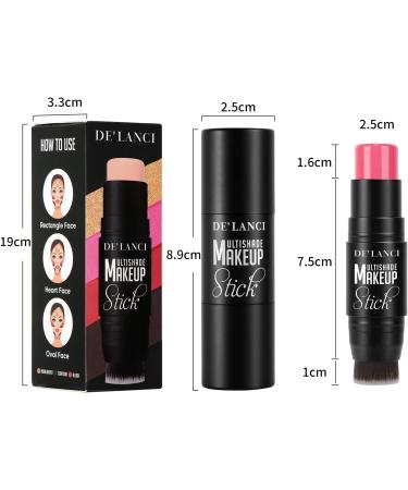  DE'LANCI 3-in-1 cream blush pencil for cheeks lips and eyeshadow waterproof smooth moisturizing cream formula blush pink - Buy Online on GoSupps.com